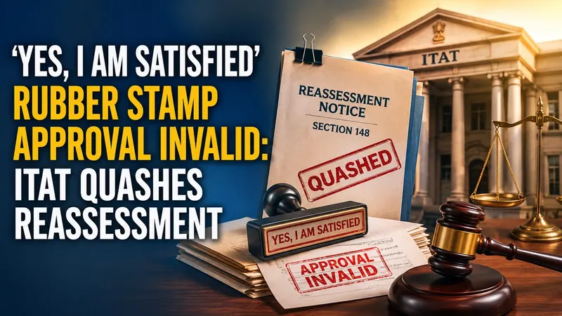 'Yes, I Am Satisfied' Rubber Stamp Approval Invalid: ITAT Quashes Reassessment