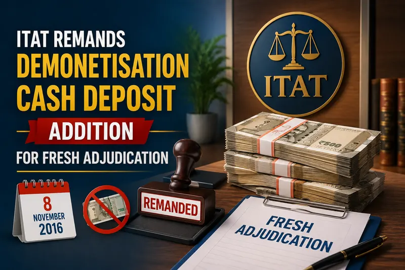 ITAT Remands Demonetisation Cash Deposit Addition for Fresh Adjudication 