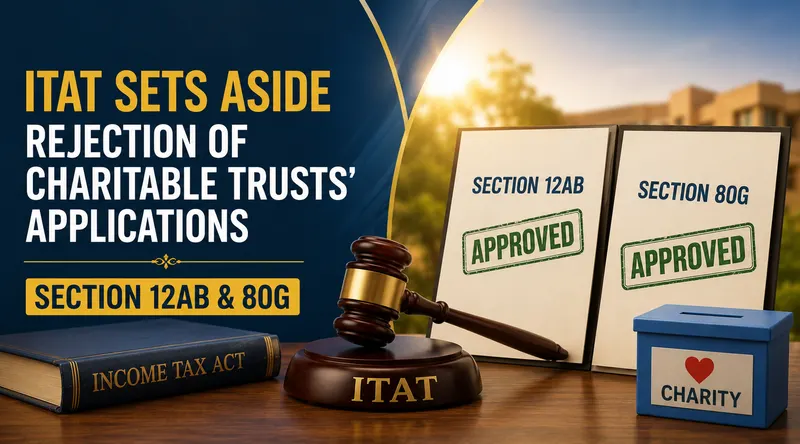 ITAT Sets Aside Rejection of Charitable Trusts’ Section 12AB And 80G Applications