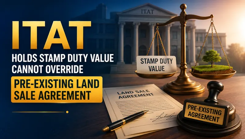 ITAT Holds Stamp Duty Value Cannot Override Pre-Existing Land Sale Agreement