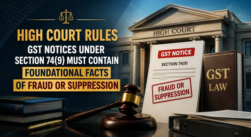 GST Notices Under Section 74(9) Must Contain Foundational Facts of Fraud or Suppression, Rules High Court