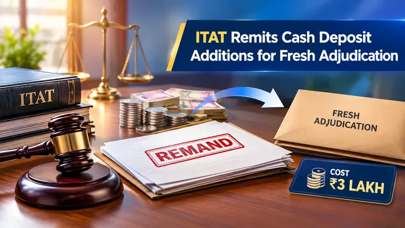 ITAT Remits Cash Deposit Additions for Fresh Adjudication Subject to Rs.3 Lakh Cost