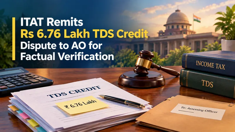 ITAT Remits Rs 6.76 Lakh TDS Credit Dispute to AO for Factual Verification