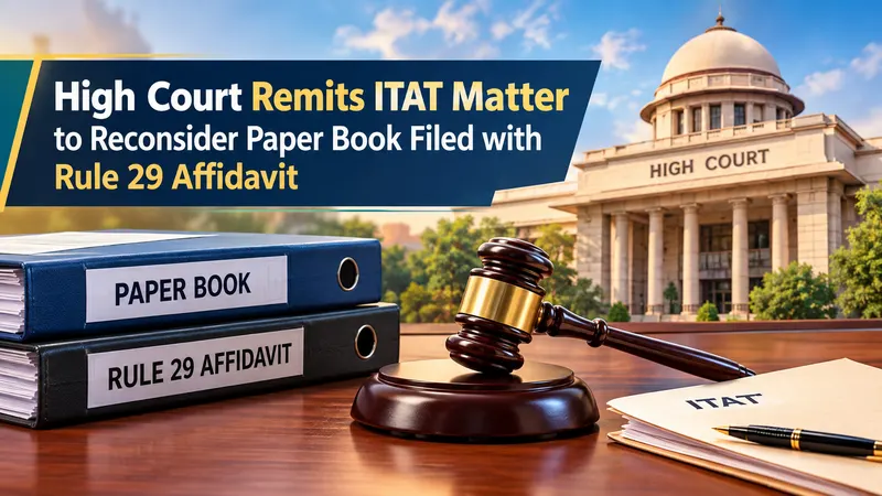 High Court Remits ITAT Matter to Reconsider Paper Book Filed with Rule 29 Affidavit