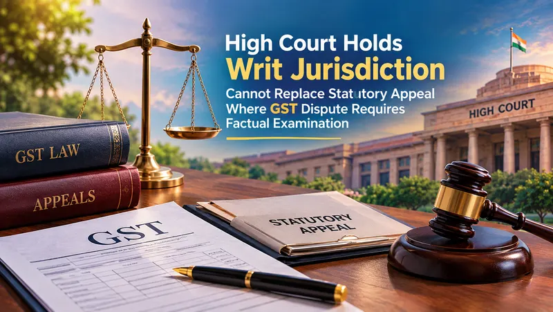 High Court Holds Writ Jurisdiction Cannot Replace Statutory Appeal Where GST Dispute Requires Factual Examination