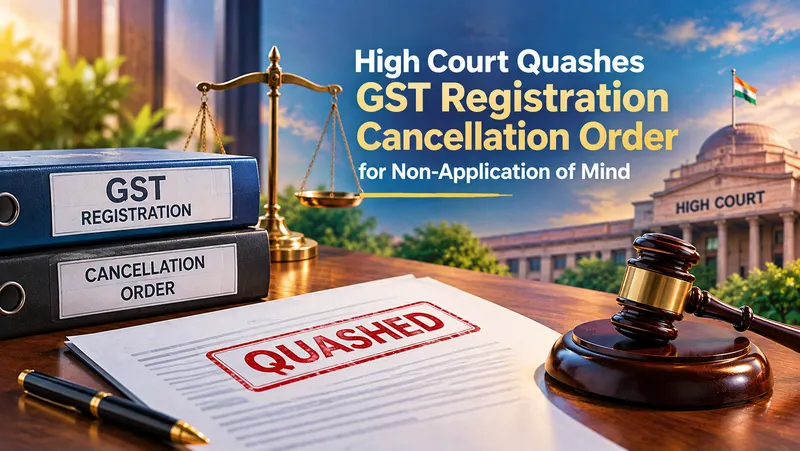 High Court Quashes GST Registration Cancellation Order for Non-Application of Mind