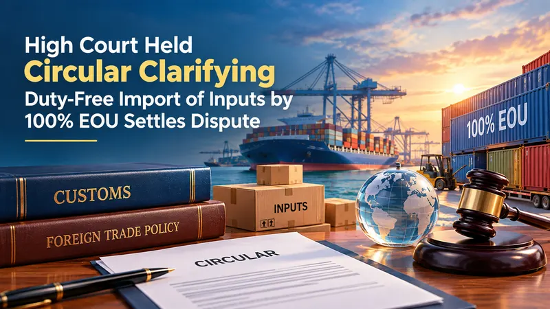High Court Held Circular Clarifying Duty-Free Import of Inputs by 100% EOU Settles Dispute