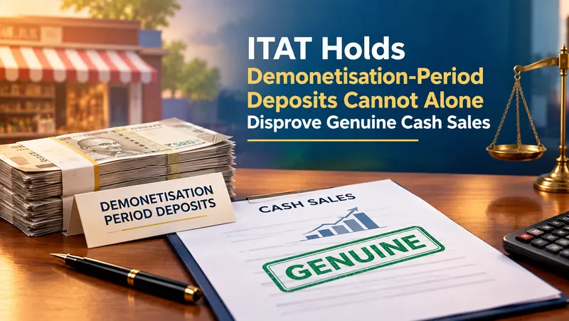 ITAT Holds Demonetisation-Period Deposits Cannot Alone Disprove Genuine Cash Sales
