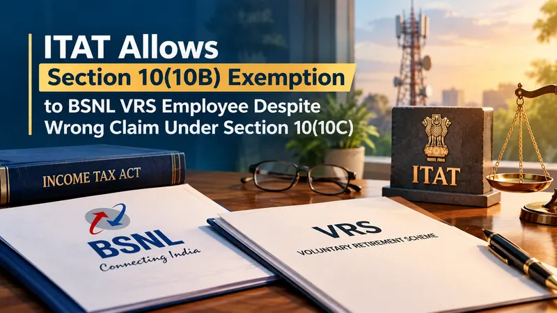 ITAT Allows Section 10(10B) Exemption to BSNL VRS Employee Despite Wrong Claim Under Section 10(10C)