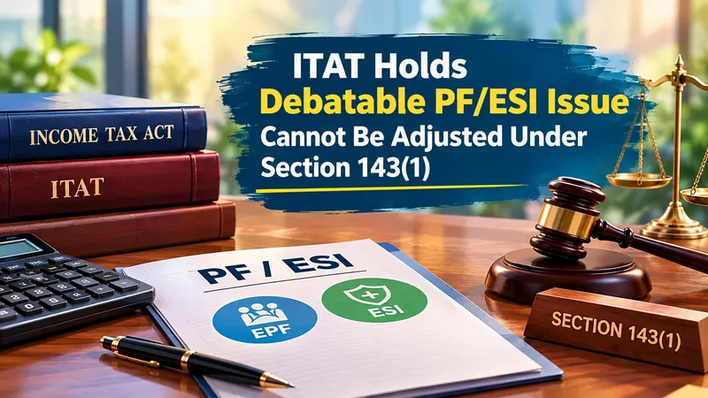 ITAT Holds Debatable PF/ESI Issue Cannot Be Adjusted Under Section 143(1)