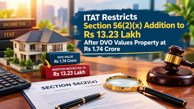 ITAT Restricts Section 56(2)(x) Addition to Rs 13.23 Lakh After DVO Values Property at Rs 1.74 Crore