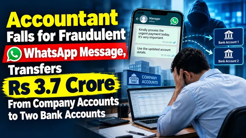 Accountant Falls for Fraudulent WhatsApp Message, Transfers Rs 3.7 Crore From Company Accounts to Two Bank Accounts