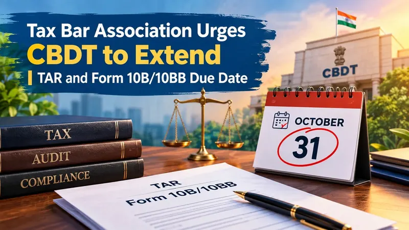 Tax Bar Association Urges CBDT to Extend TAR and Form 10B/10BB Due Date Extension Until October 31