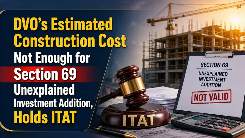 DVO’s Estimated Construction Cost Not Enough for Section 69 Unexplained Investment Addition, Holds ITAT