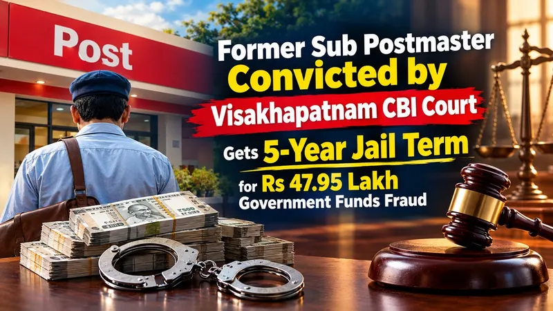 Former Sub Postmaster Convicted by Visakhapatnam CBI Court, Gets 5-Year Jail Term for Rs 47.95 Lakh Government Funds Fraud