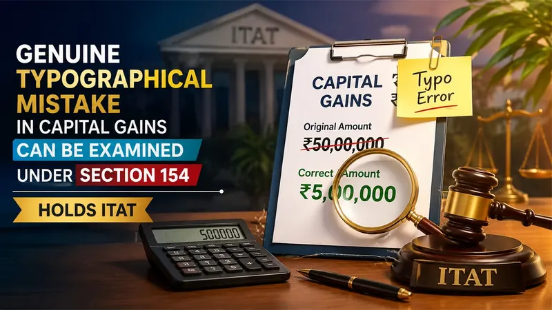 Genuine Typographical Mistake in Capital Gains Can Be Examined Under Section 154, Holds ITAT