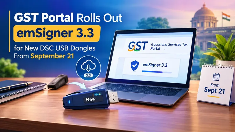 GST Portal Rolls Out emSigner 3.3 for New DSC USB Dongles From September 21