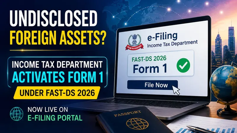 Undisclosed Foreign Assets? Income Tax Department Activates Form 1 under FAST-DS 2026 on E-Filing Portal