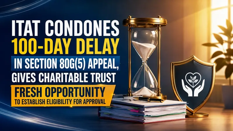 ITAT Condones 100-Day Delay in Section 80G(5) Appeal, Gives Charitable Trust Fresh Opportunity to Establish Eligibility for Approval