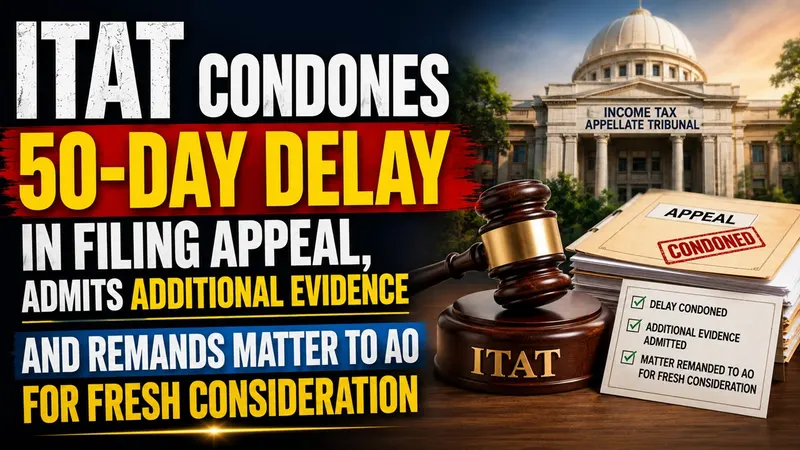 ITAT Condones 50-Day Delay in Filing Appeal, Admits Additional Evidence and Remands Matter to AO for Fresh Consideration