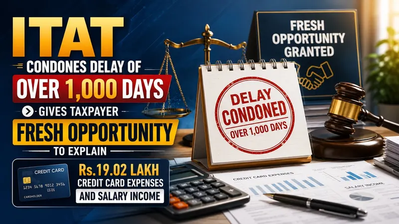 ITAT Condones Delay of Over 1,000 Days, Gives Taxpayer Fresh Opportunity to Explain Rs.19.02 Lakh Credit Card Expenses and Salary Income
