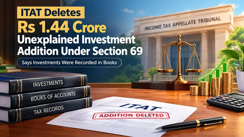 ITAT Deletes Rs 1.44 Crore Unexplained Investment Addition Under Section 69, Says Investments Were Recorded in Books
