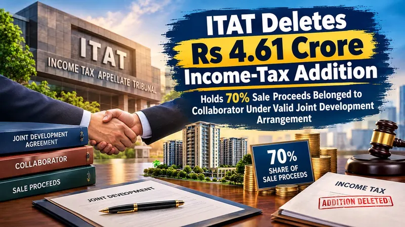 ITAT Deletes Rs 4.61 Crore Income-Tax Addition, Holds 70% Sale Proceeds Belonged to Collaborator Under Valid Joint Development Arrangement