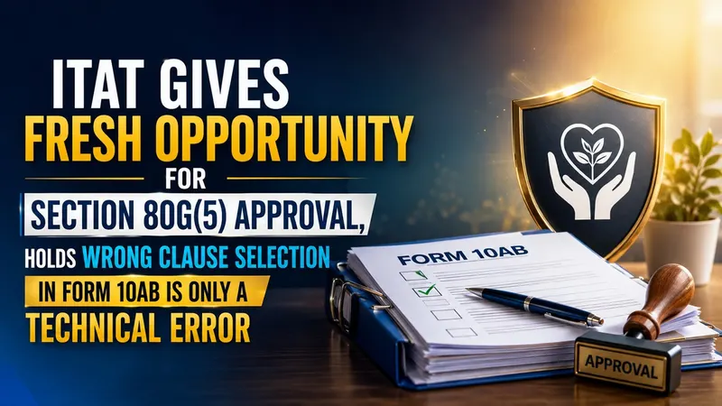 ITAT Gives Fresh Opportunity for Section 80G(5) Approval, Holds Wrong Clause Selection in Form 10AB Is Only a Technical Error