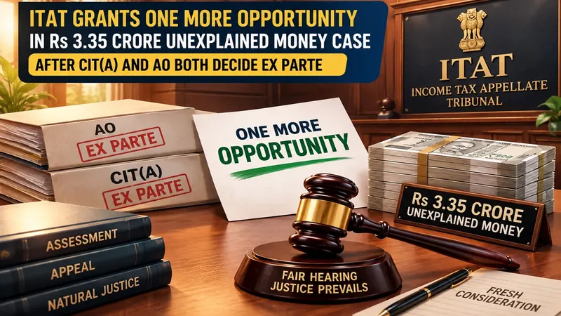 ITAT Grants One More Opportunity in Rs 3.35 Crore Unexplained Money Case After CIT(A) and AO Both Decide Ex Parte