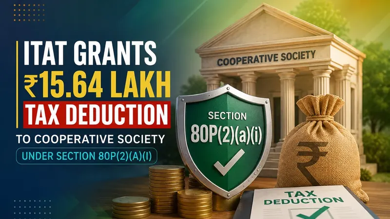 ITAT Grants Rs 15.64 Lakh Tax Deduction to Cooperative Society Under Section 80P(2)(a)(i)