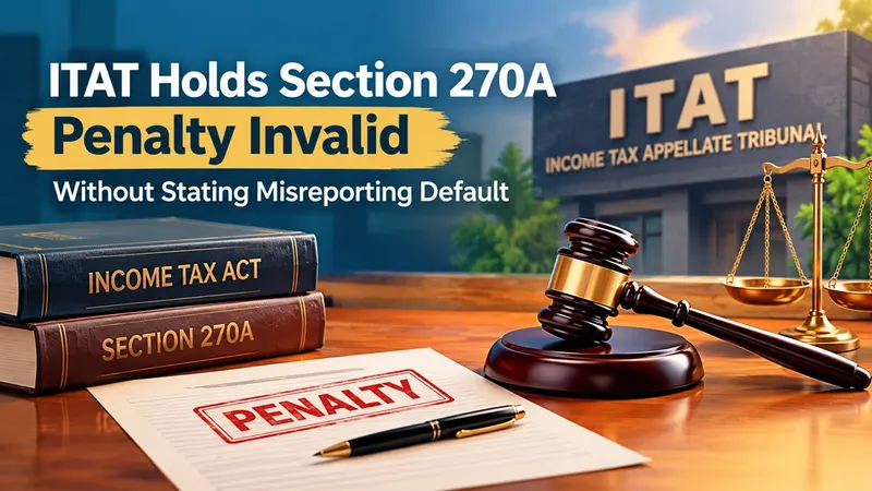 ITAT Holds Section 270A Penalty Invalid Without Stating Misreporting Default