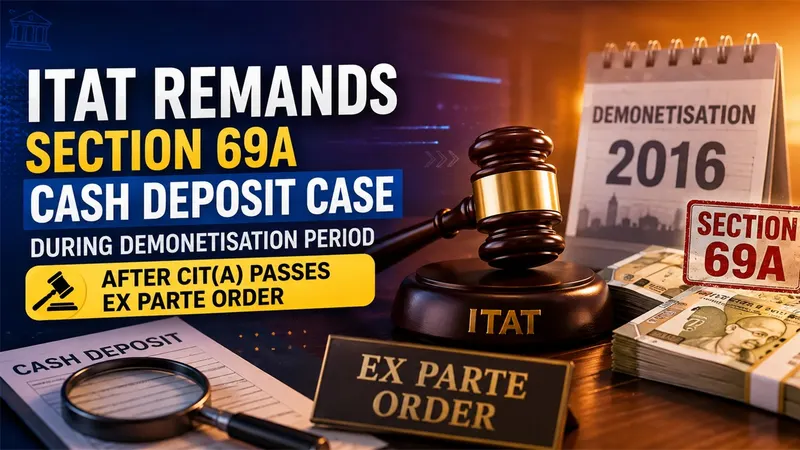 ITAT Remands Case of Section 69A Unexplained Cash Deposits During Demonetisation Period After CIT(A) Passes Ex Parte Order