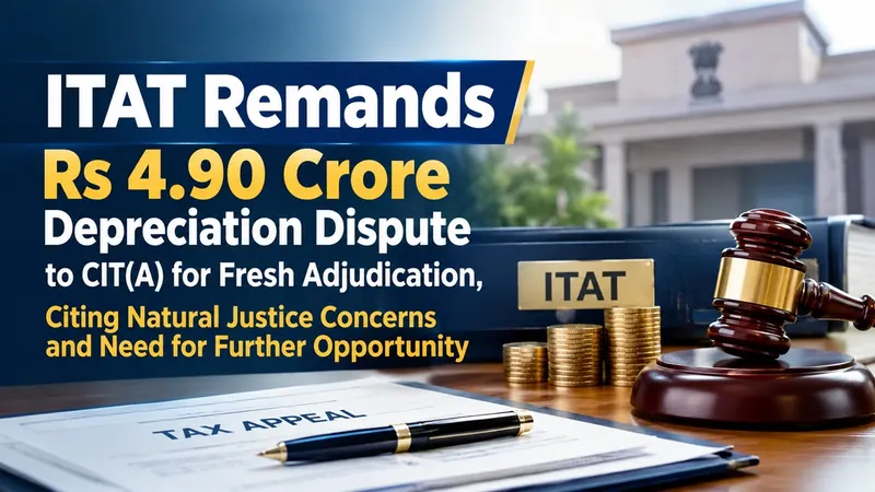 ITAT Remands Rs 4.90 Crore Depreciation Dispute to CIT(A), Cites Natural Justice Concerns and Need for Further Opportunity