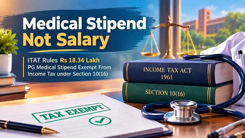 Medical Stipend Not Salary: ITAT Rules Rs 18.34 Lakh PG Medical Stipend Exempt From Income Tax under Section 10(16) 