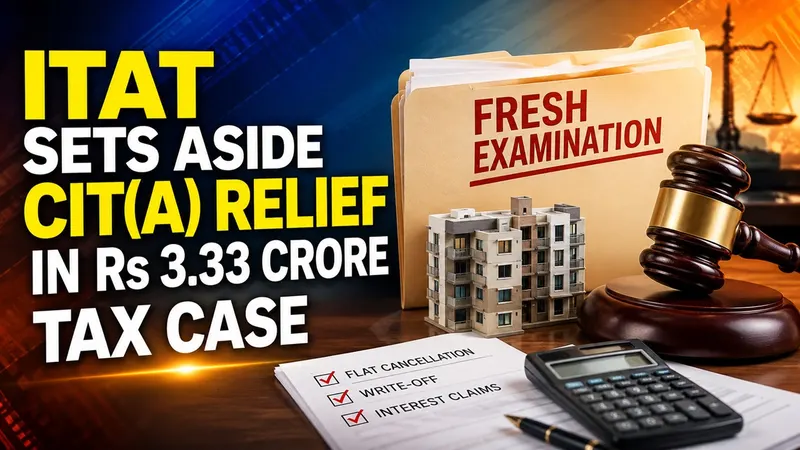 ITAT Sets Aside CIT(A) Relief in Rs 3.33 Crore Tax Case, Directs Fresh Examination of Flat Cancellation, Write-Off and Interest Claims