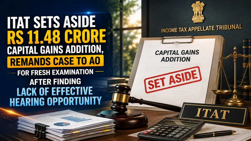 ITAT Sets Aside Rs 11.48 Crore Capital Gains Addition, Remands Case for Fresh Adjudication After Finding Lack of Hearing Opportunity