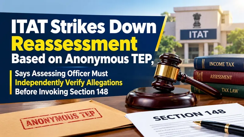 ITAT Strikes Down Reassessment Based on Anonymous TEP, Says AO Must Independently Verify Allegations Before Invoking Section 148