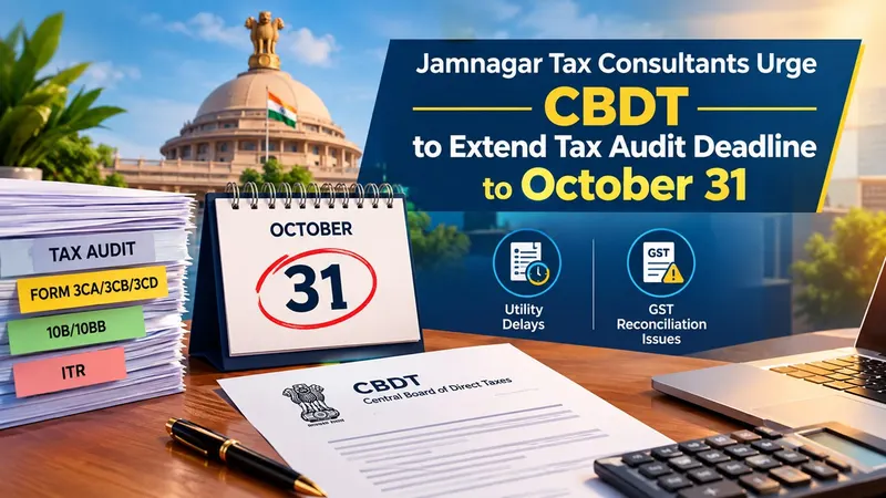 Jamnagar Tax Consultants Urge CBDT to Extend Tax Audit Deadline to October 31, Cites Utility Delays, GST Reconciliation Issues