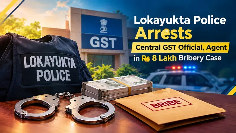 Lokayukta Police Arrests Central GST Official, Agent in Rs 8 Lakh Bribery Case