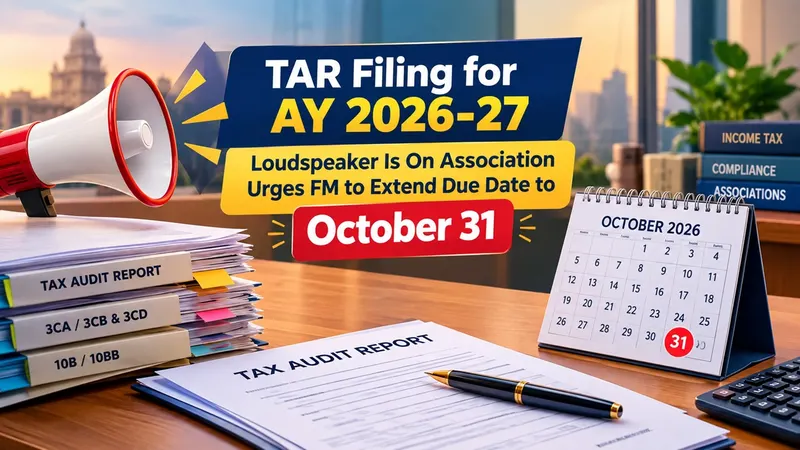 TAR Filing for AY 2026-27: Loudspeaker Is On Association Urges FM to Extend Due Date to October 31