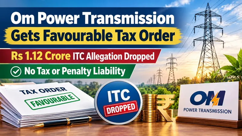 Om Power Transmission Gets Favourable Tax Order, Rs 1.12 Crore ITC Allegation Dropped, No Tax or Penalty Liability