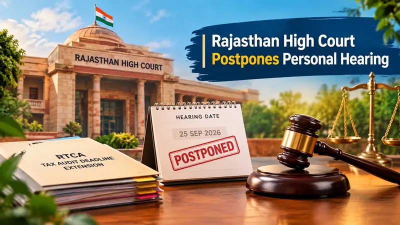 Rajasthan High Court Postpones Personal Hearing on RTCA Plea for Tax Audit Deadline Extension