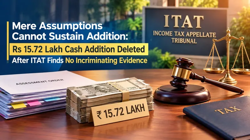Mere Assumptions Cannot Sustain Addition: Rs 15.72 Lakh Cash Addition Deleted After ITAT Finds No Incriminating Evidence