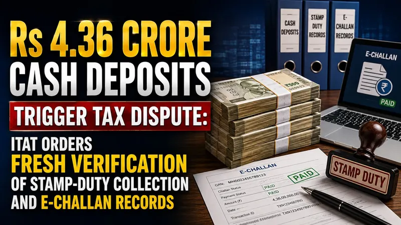 Rs 4.36 Crore Cash Deposits Trigger Tax Dispute: ITAT Orders Fresh Verification of Stamp-Duty Collection and E-Challan Records