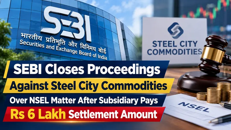 SEBI Closes Proceedings Against Steel City Commodities Over NSEL Matter After Subsidiary Pays Rs 6 Lakh Settlement Amount