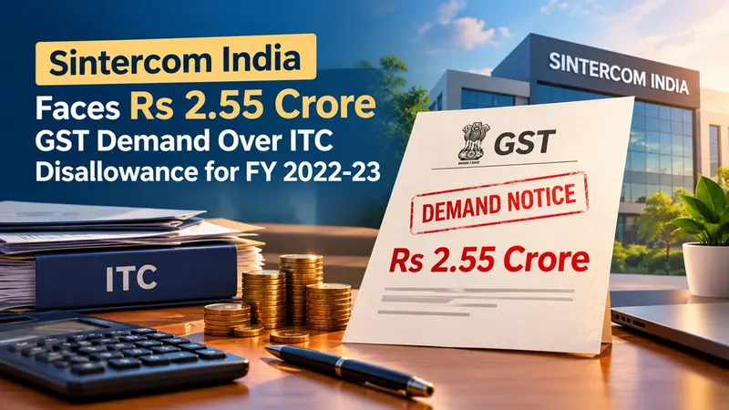 Sintercom India Faces Rs 2.55 Crore GST Demand Over ITC Disallowance for FY 2022-23