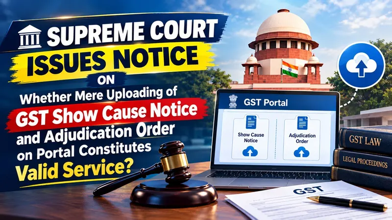 Supreme Court Issues Notice on Whether Mere Uploading of GST Show Cause Notice and Adjudication Order on Portal Constitutes Valid Service