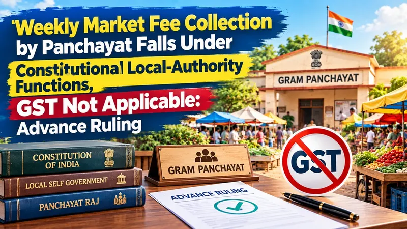 Weekly Market Fee Collection by Panchayat Falls Under Constitutional Local-Authority Functions, GST Not Applicable: Advance Ruling