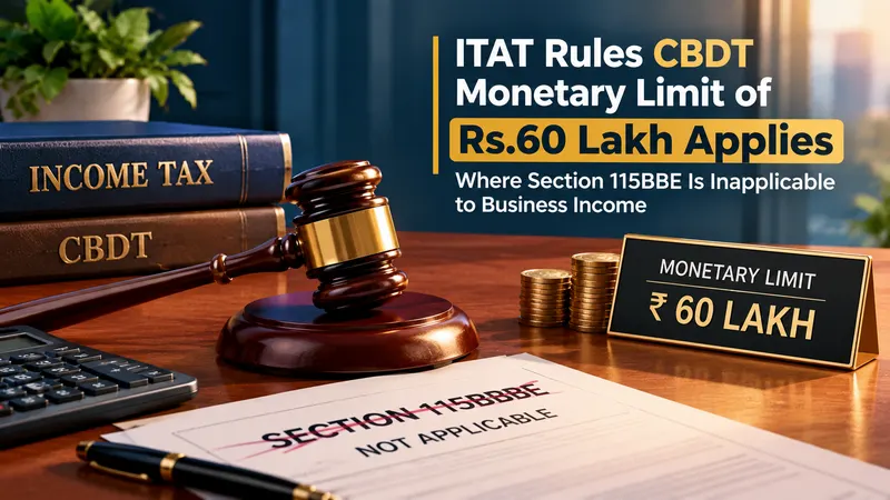 ITAT Rules CBDT Monetary Limit of Rs.60 Lakh Applies Where Section 115BBE Is Inapplicable to Business Income