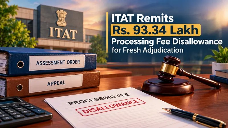 ITAT Remits Rs. 93.34 Lakh Processing Fee Disallowance for Fresh Adjudication